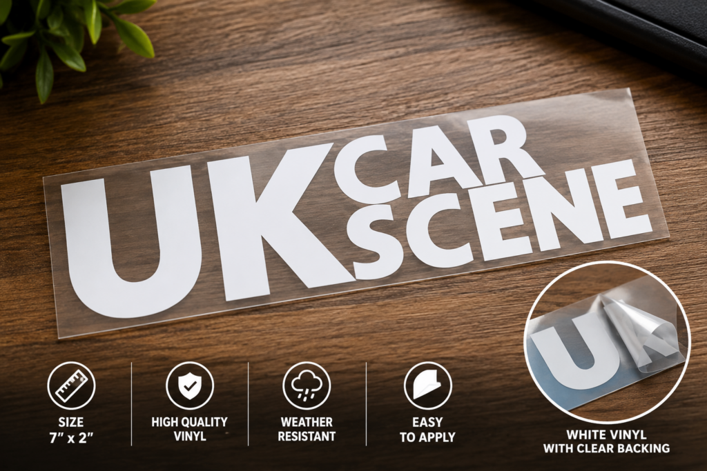 UK Car Scene Sticker - White