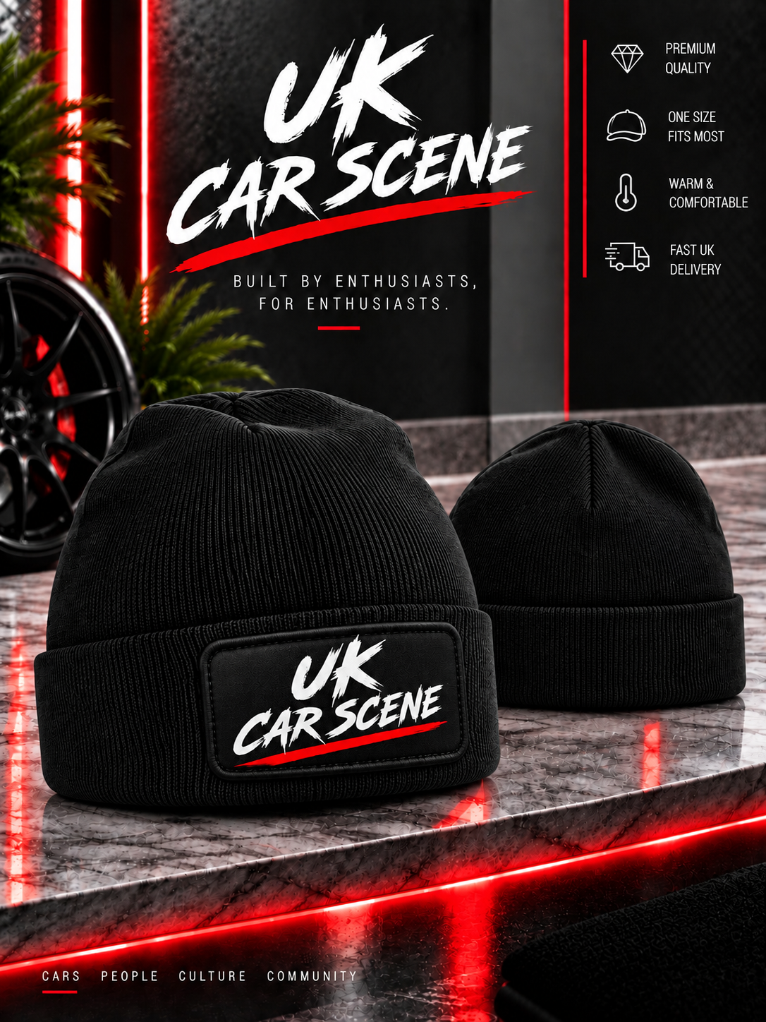 UK Car Scene Signature Woolly Hat