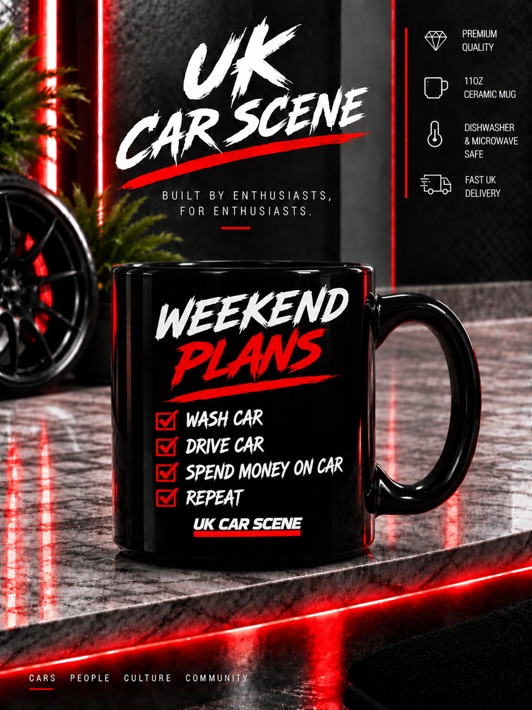 UK Car Scene Weekend Plans Mug